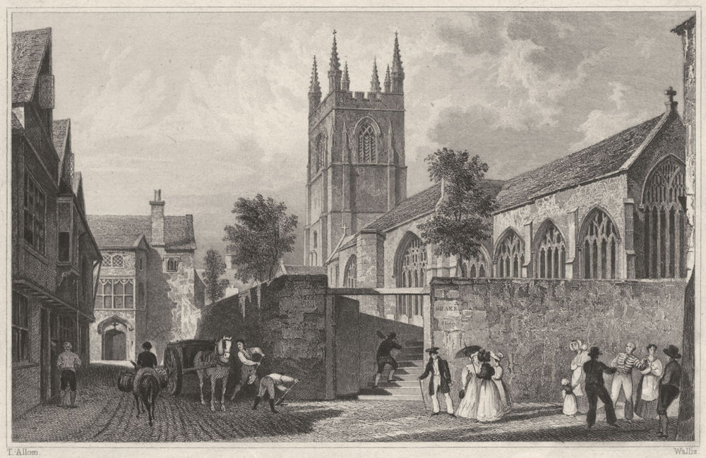 Associate Product DEVON. St. Andrew's Church, Plymouth 1829 old antique vintage print picture