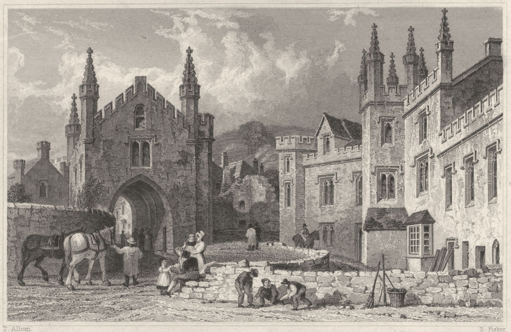 DEVON. Tavistock Abbey 1829 old antique vintage print picture