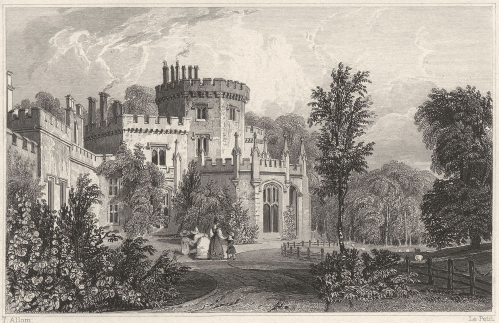 DEVON. Luscombe, near Dawlish (The seat of Charles Hoare Esq) 1829 old print
