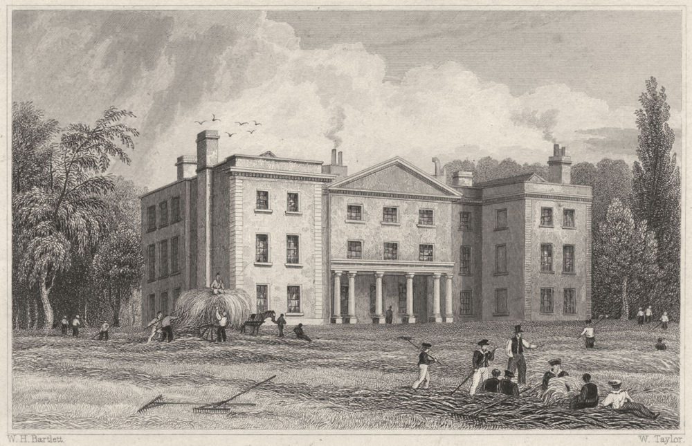 DEVON. Mount Radford College, Exeter 1829 old antique vintage print picture