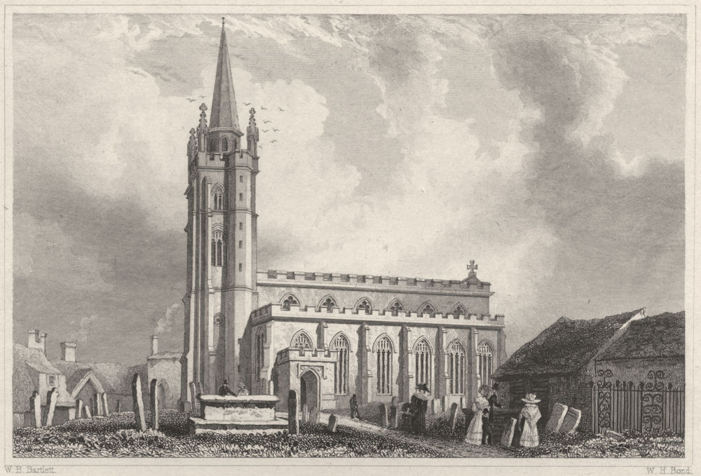 DEVON. St. Sidwell's Church, Exeter 1829 old antique vintage print picture