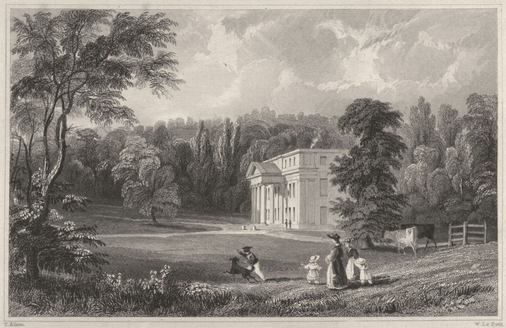 DEVON. Follaton House (The seat of George Stanley Cary Esq) 1829 old print
