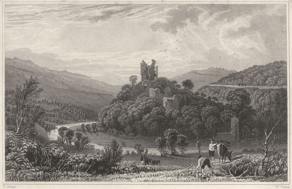 DEVON. Oakhampton Castle (Okehampton Castle) 1829 old antique print picture