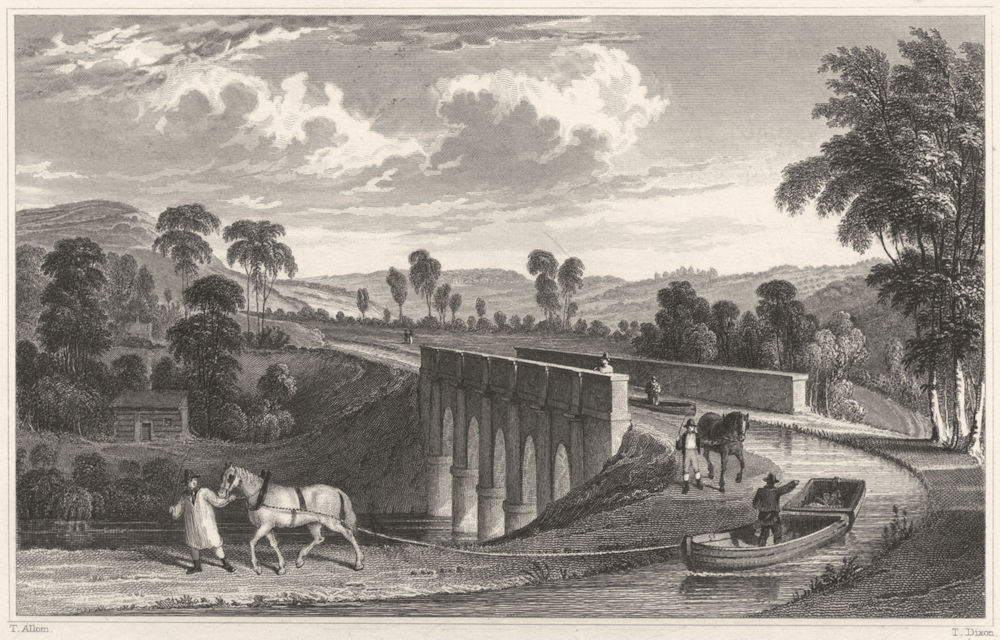 DEVON. Rolle Canal, & Rolle Aqueduct, near Torrington 1829 old antique print