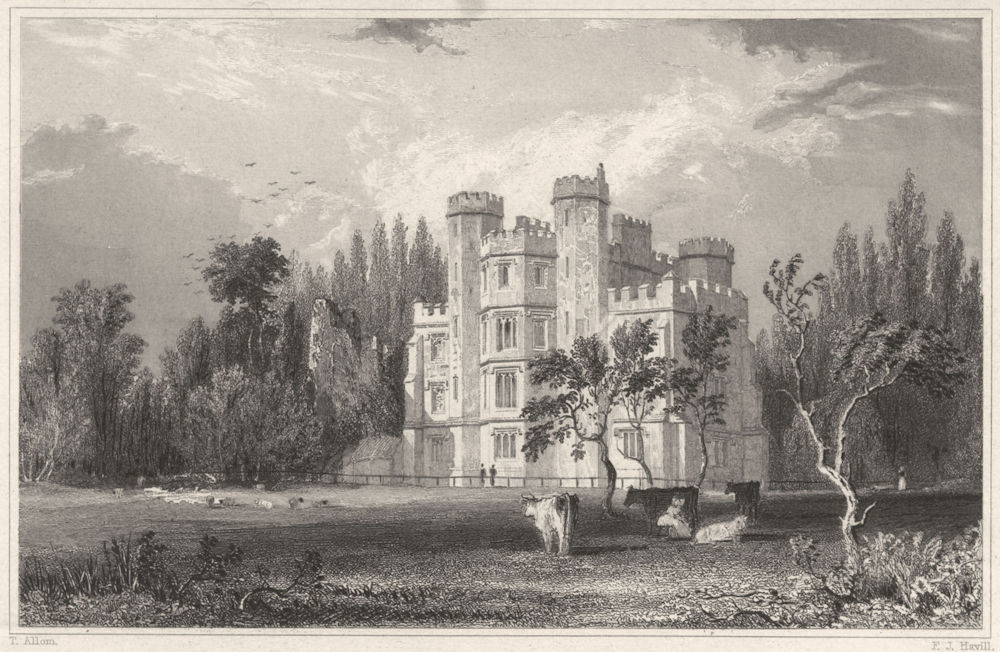 DEVON. Buckfastleigh Abbey 1829 old antique vintage print picture