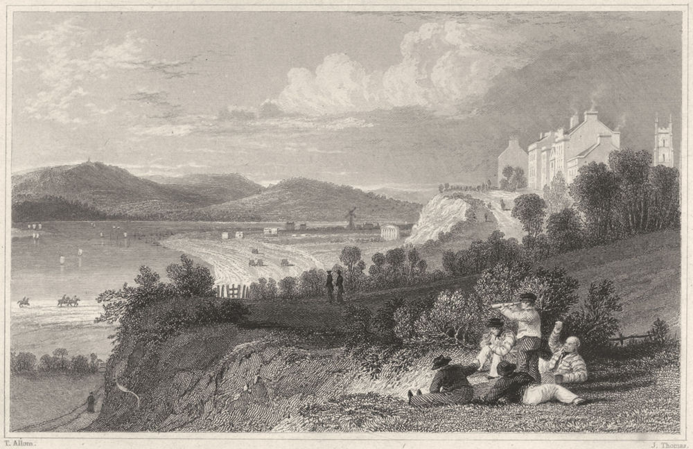 DEVON. Exmouth, from the Gun Cliff 1829 old antique vintage print picture