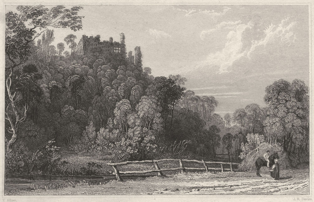 Associate Product DEVON. Berry Pomeroy Castle, near Totnes 1829 old antique print picture