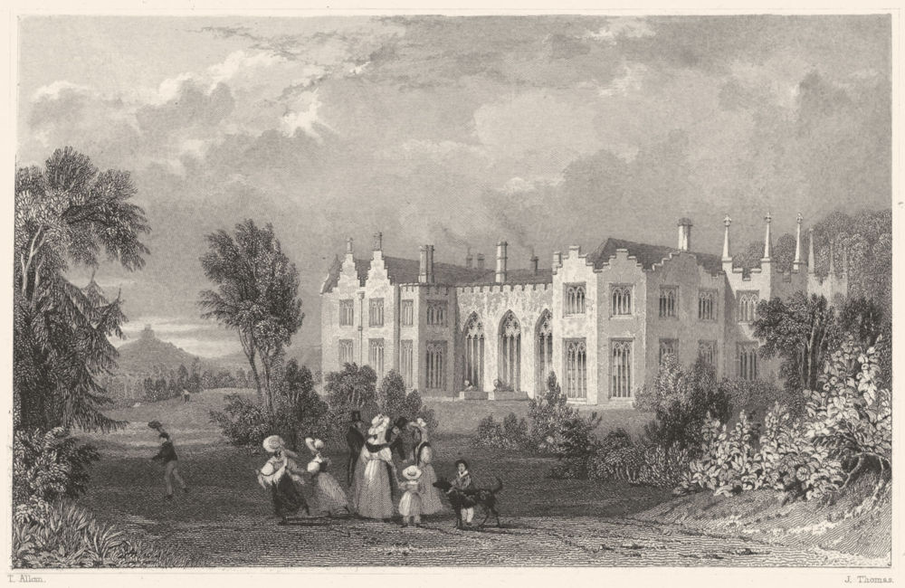 Associate Product DEVON. Lifton Park (The seat of JWH Arundel Esq) 1829 old antique print