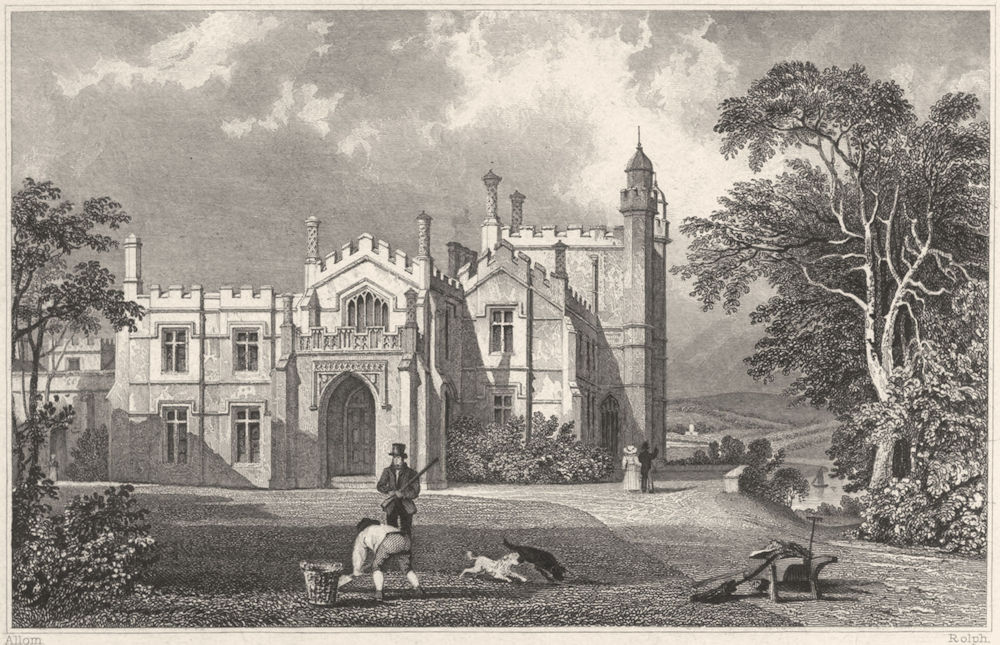 CORNWALL. Pentillie Castle 1831 old antique vintage print picture