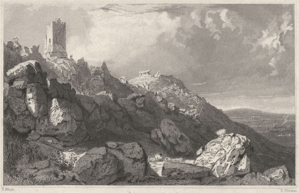 CORNWALL. Carn-Breh, near Redruth 1831 old antique vintage print picture