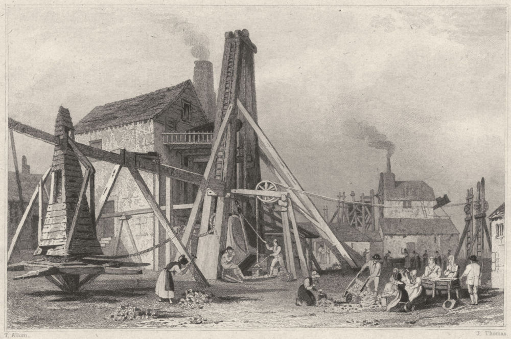 CORNWALL. Dolcoath Copper Mine, Camborne 1831 old antique print picture