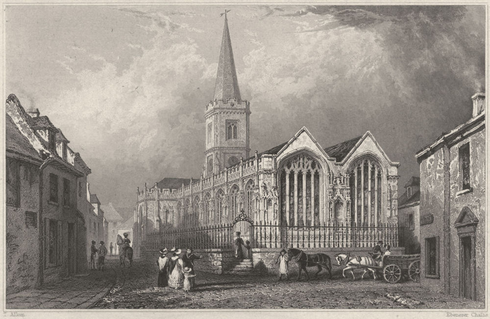 CORNWALL. Truro Church 1831 old antique vintage print picture