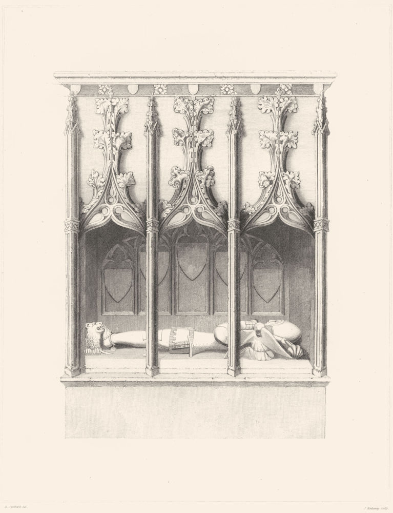 DEVON. Stone Seats & monument at Broad-Clist 1822 old antique print picture