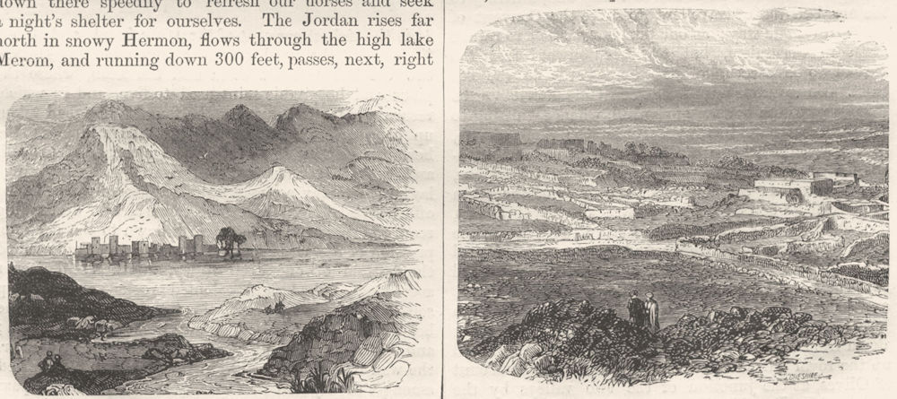 ISRAEL. Jerusalem. Jordan, Sea of Tiberias; Bethel 1870 old antique print
