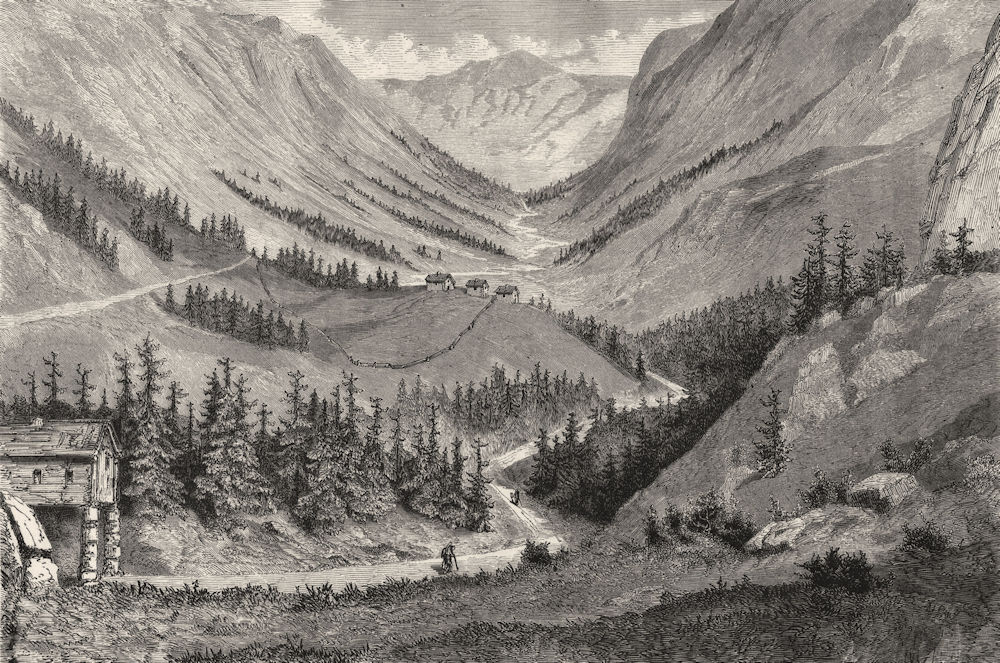 NORWAY. Valley of Vestfiordla 1871 old antique vintage print picture
