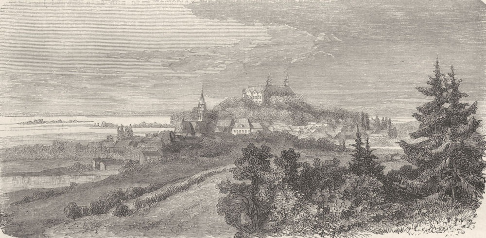 DENMARK. Castle of Ploen, Holstein 1871 old antique vintage print picture