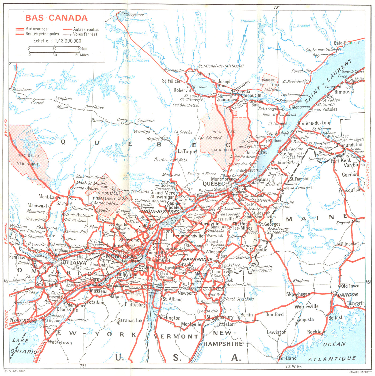 CANADA. Bas  1967 old vintage map plan chart