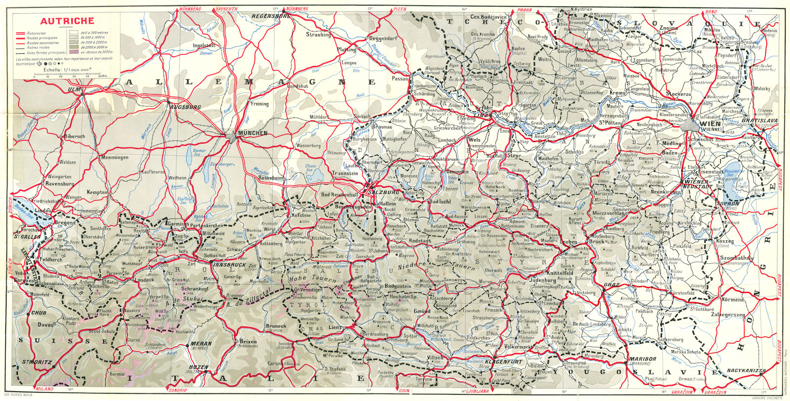 Associate Product AUSTRIA. Autriche 1954 old vintage map plan chart