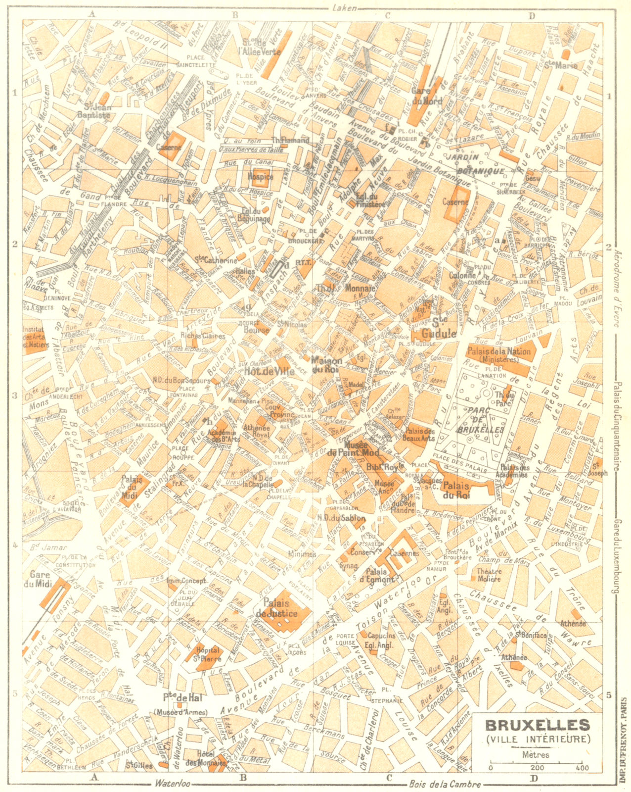 BELGIUM. Bruxelles 1953 old vintage map plan chart