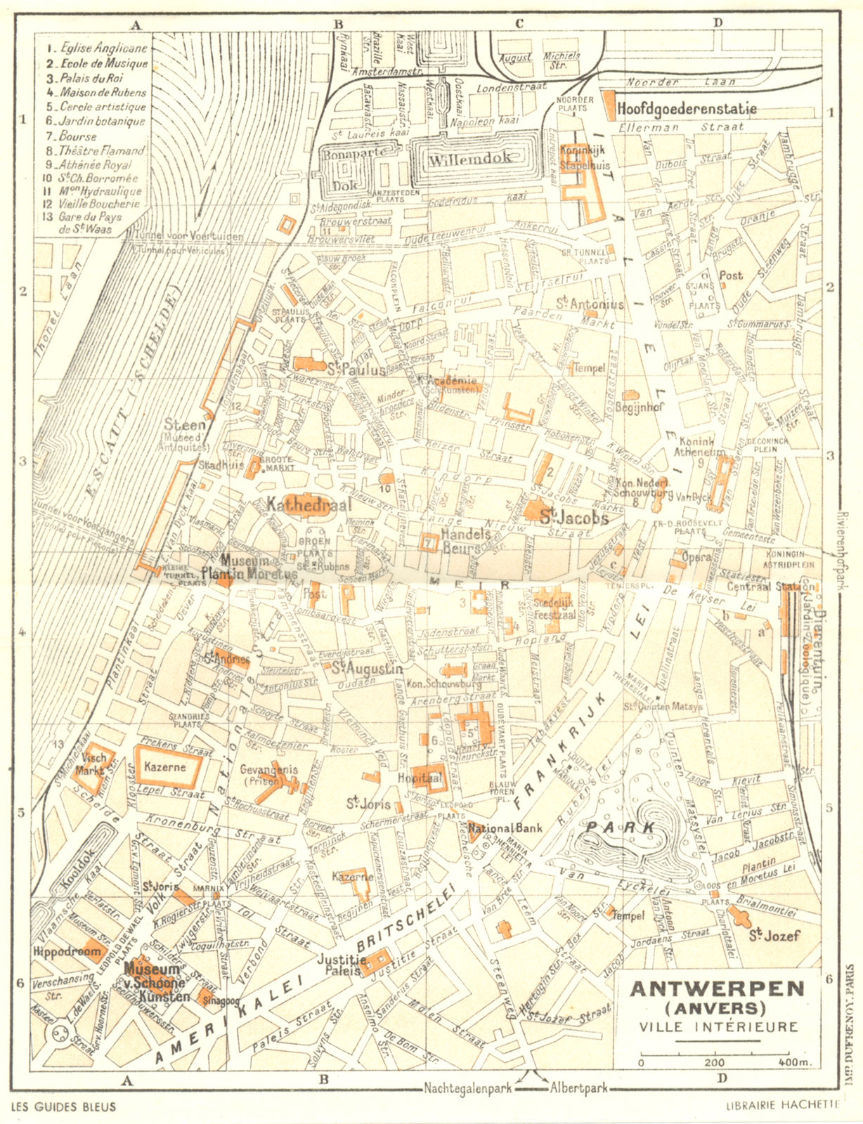 BELGIUM. Antwerpen(Anvers) 1953 old vintage map plan chart