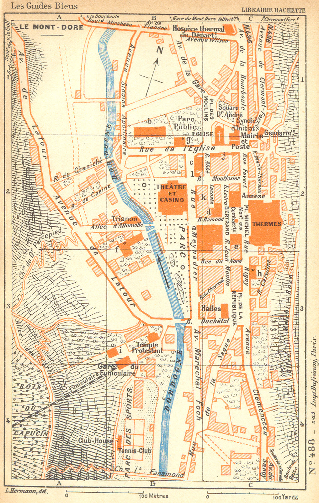 Associate Product PUY-DE-DÔME. Mont-Dore 1935 old vintage map plan chart