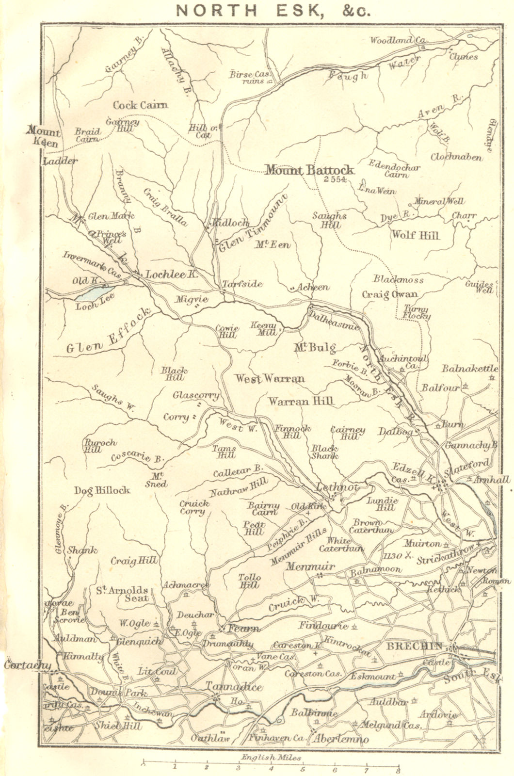 Associate Product SCOTLAND. North Esk 1887 old antique vintage map plan chart