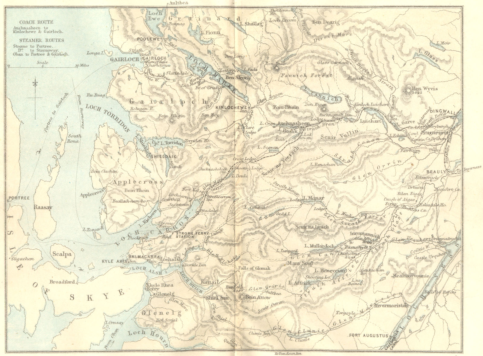 Associate Product SCOTLAND. Dingwall & Skye Railway  1887 old antique vintage map plan chart