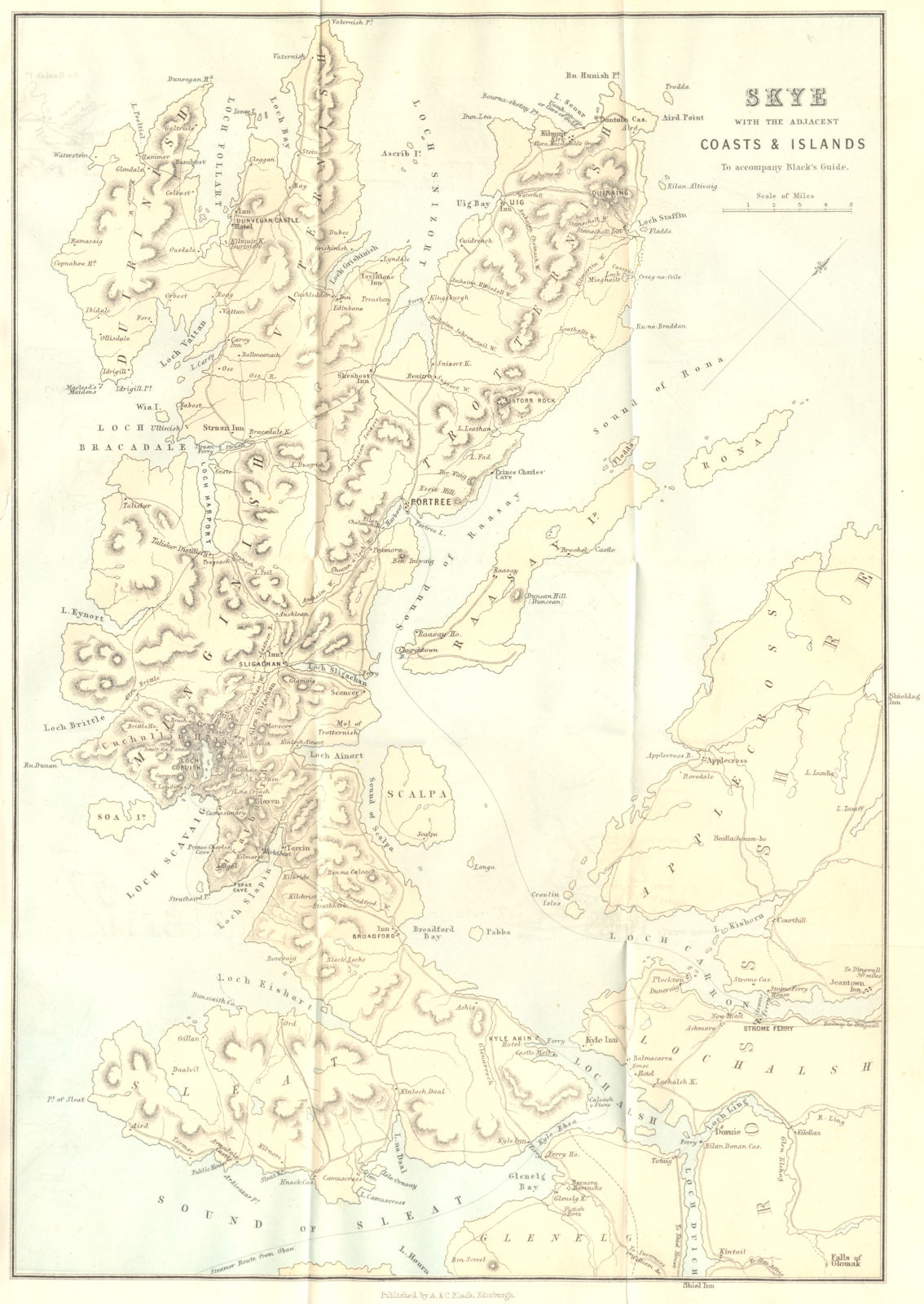SCOTLAND. Skye with the adjacent coasts & islands. Ross shire 1887 old map