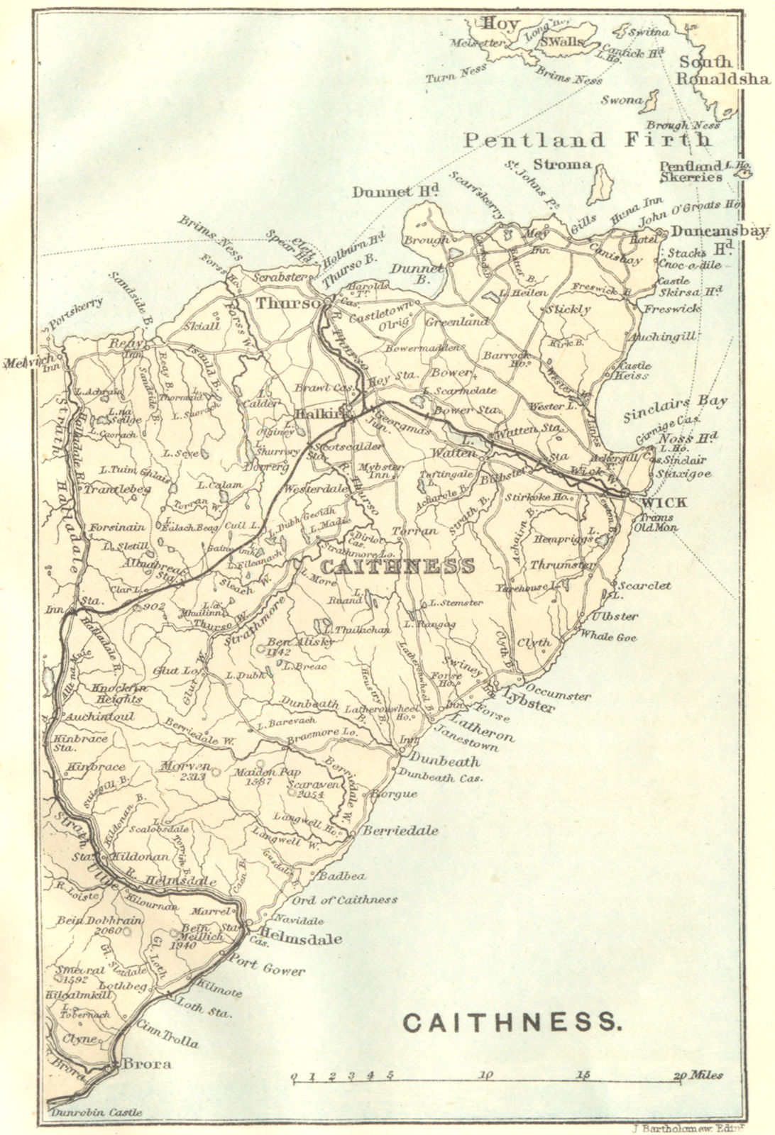 Associate Product CAITHNESS. Pentland Firth. Thurso. Scotland 1887 old antique map plan chart