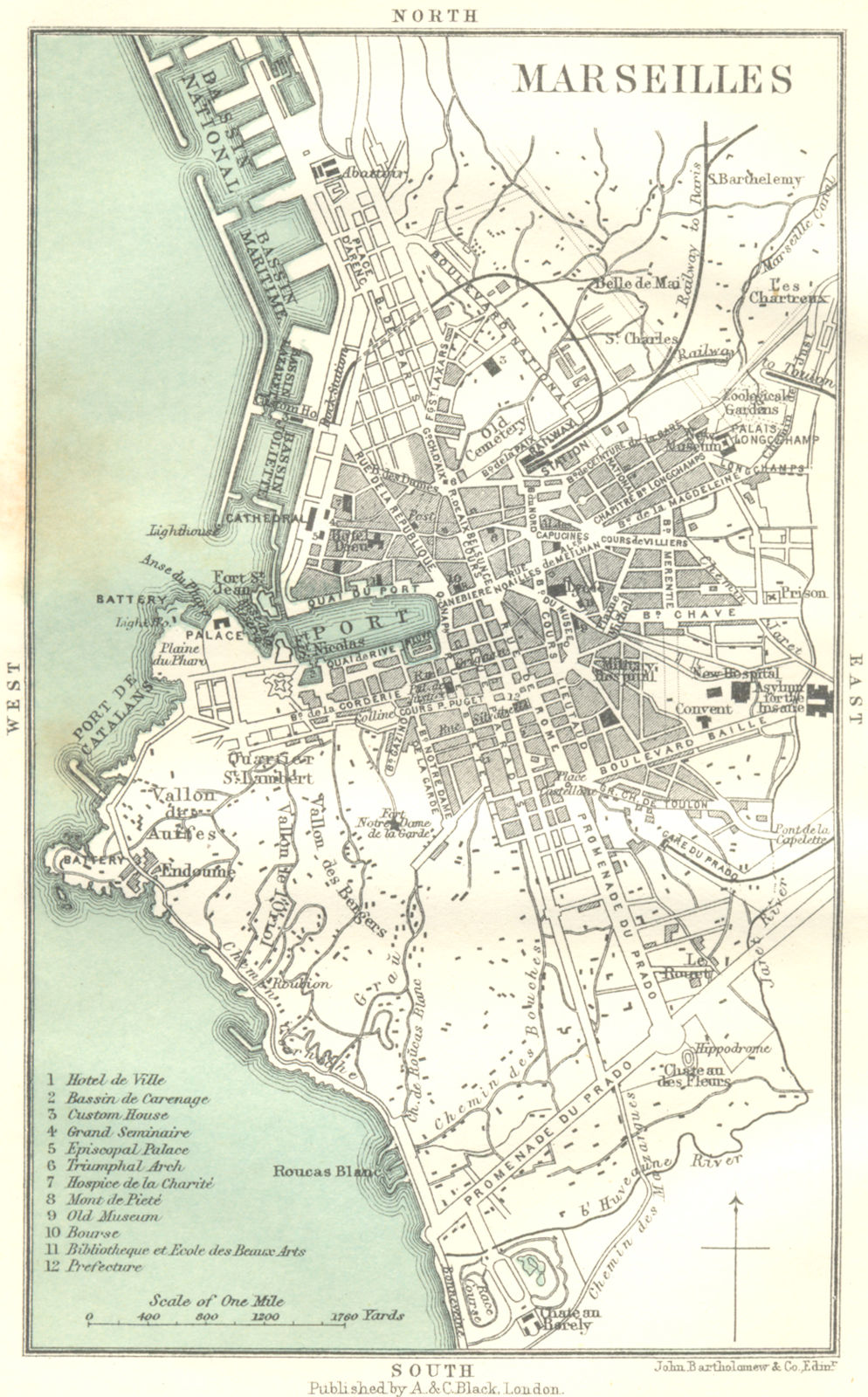 BOUCHES-DU-RHÔNE. Marseilles. general plan 1913 old antique map chart