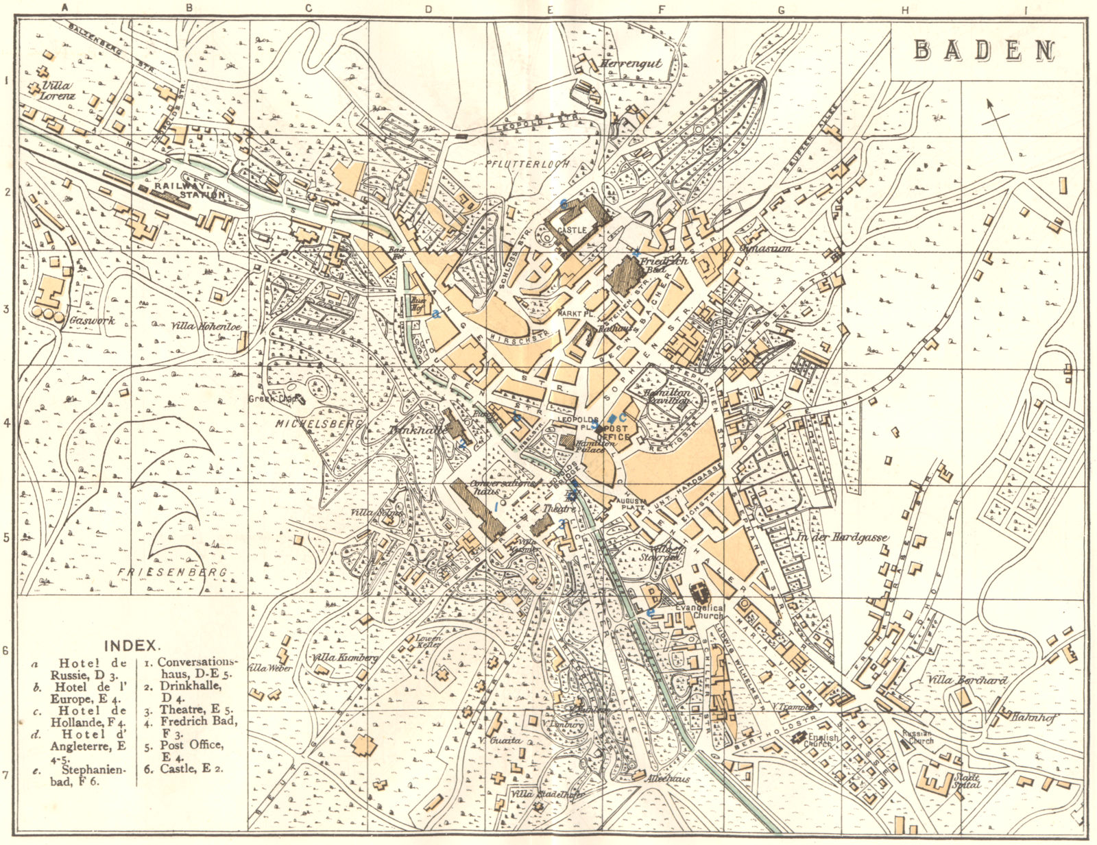 Associate Product SWITZERLAND. Baden 1910 old antique vintage map plan chart