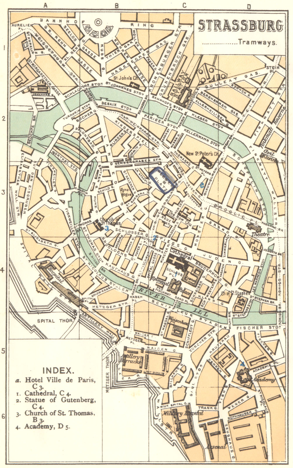 BAS-RHIN. Strasbourg Strassburg 1910 old antique vintage map plan chart