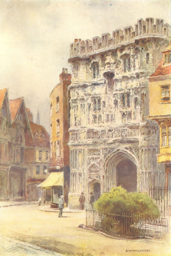 Associate Product Christ Church Gate. Cathedral Precincts, Canterbury Cathedral. Haslehust 1920