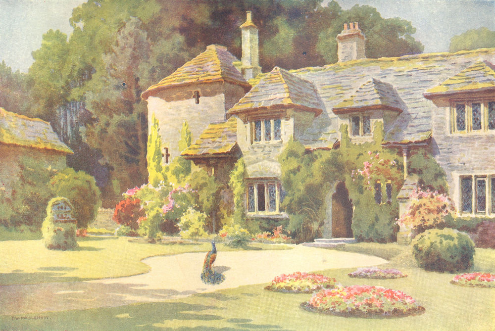 Goldingstone Manor, Swanage. Dorset. By Ernest Haslehust 1920 print