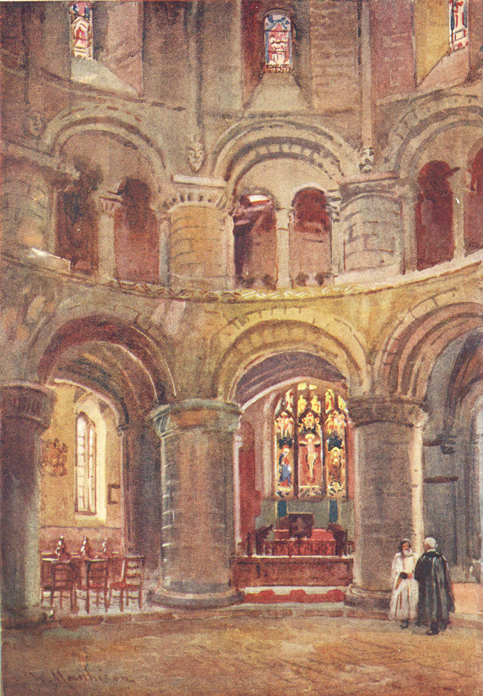 CAMBRIDGE. Norman Church Holy Sepulchre 1907 old antique vintage print picture