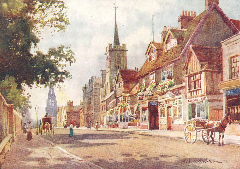CAMBRIDGE. University of. Castle Inn 1907 old antique vintage print picture