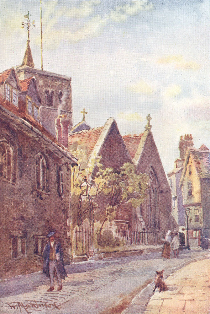 CAMBRIDGE. St Benedict's Church Free School La 1907 old antique print picture
