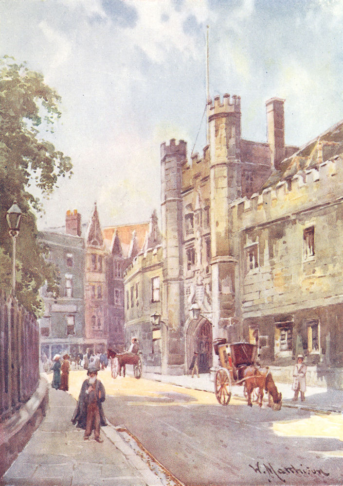 CAMBRIDGE. Gateway Christ's College St Andrew's St 1907 old antique print
