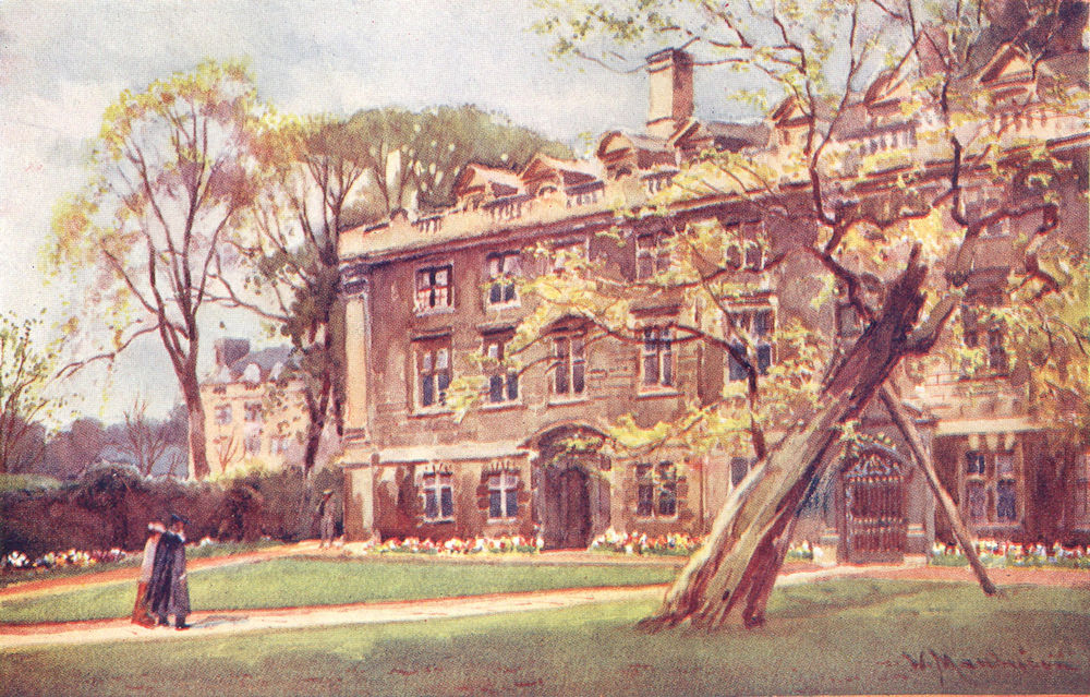 CAMBRIDGE. Fellow's building Christ's College 1907 old antique print picture