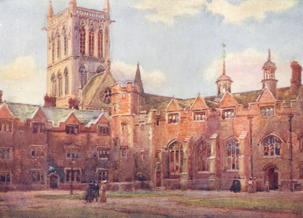 CAMBRIDGE. Colleges. Ct St John's College 1907 old antique print picture