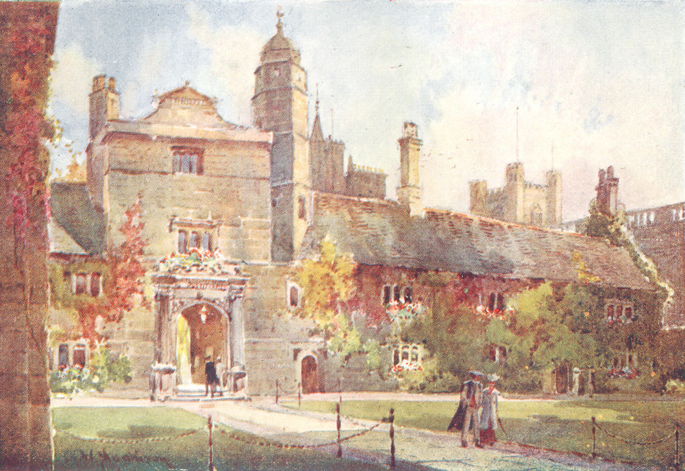CAMBRIDGE. Gate Virtue, Gonville Caius College 1907 old antique print picture