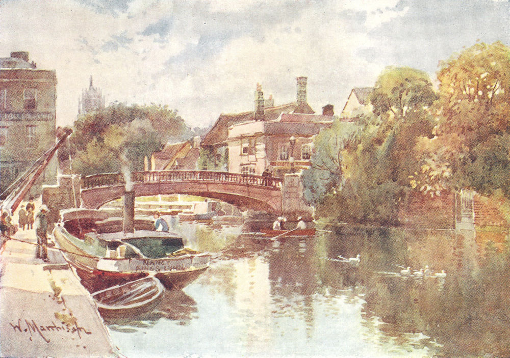 CAMBRIDGE. Great bridge Street 1907 old antique vintage print picture