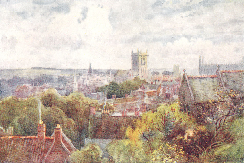 CAMBRIDGE. Castle Hill 1907 old antique vintage print picture