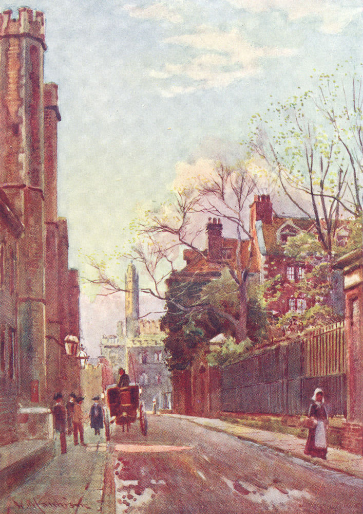 Associate Product CAMBRIDGE. Queen's Lane-Mill Street 1907 old antique vintage print picture