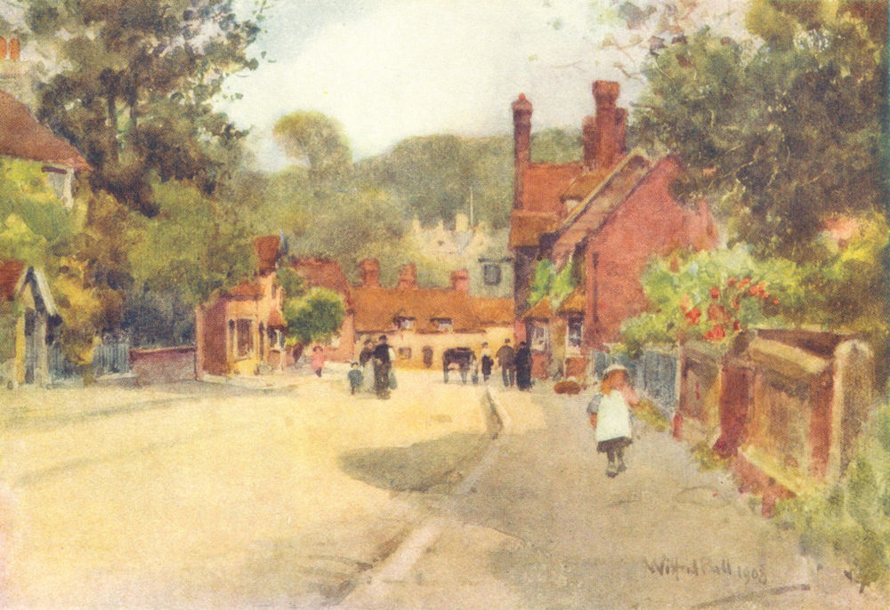 Associate Product BEAULIEU. Attractive village view. HAMPSHIRE 1909 old antique print picture