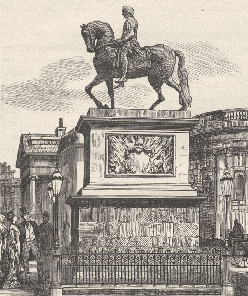 IRELAND. Dublin city. Statue of William III 1898 old antique print picture