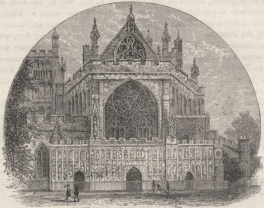 DEVON. Exeter. cathedral  1898 old antique vintage print picture