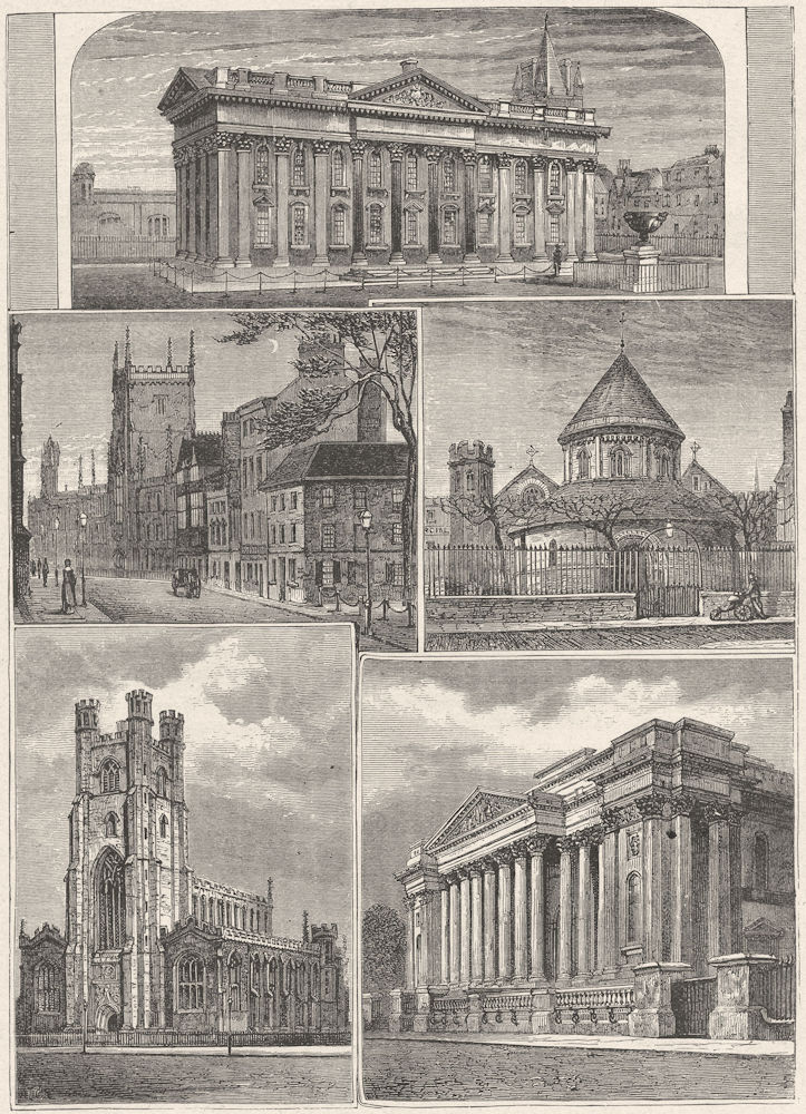 Associate Product CAMBRIDGE. Senate; Pitt Press; St Mary's; Fitzwilliam 1898 old antique print