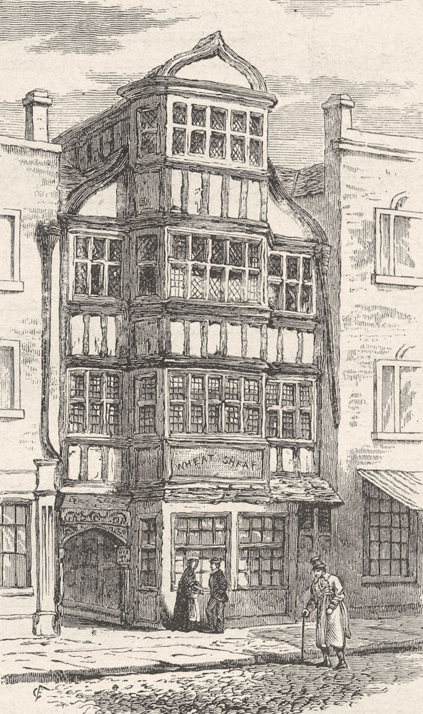 GLOS. Gloucester & Tewkesbury. Wheatsheaf Inn 1898 old antique print picture