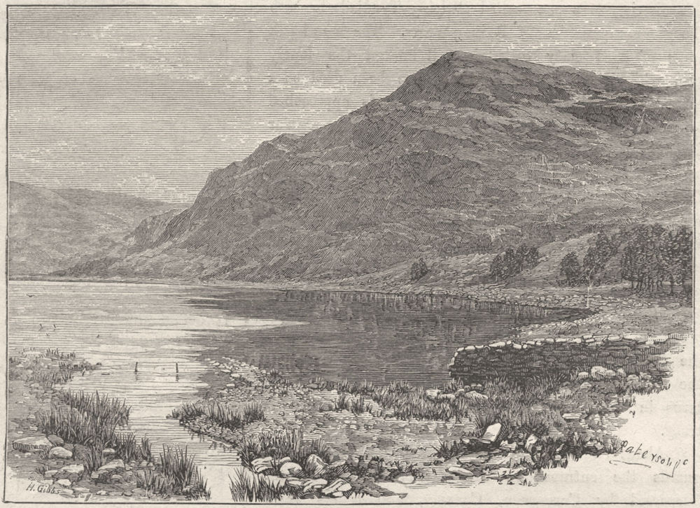WALES. Cwm Buchan lake & Craig-y-Saith 1898 old antique vintage print picture